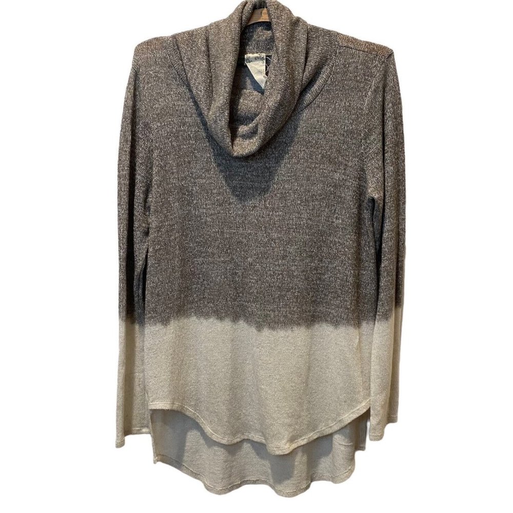 Blu Pepper Cowl Neck Brown/Cream Hombre Sweater Light Weight Womens Size Medium